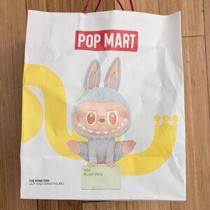 Pop Mart Labubu The Monsters Lazy Yoga Series Figures Shopping Paper Bag